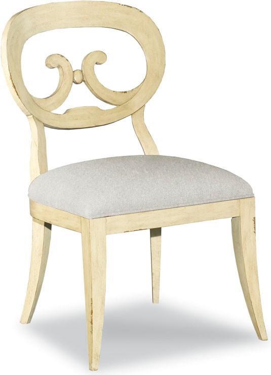 Set 6 Dining Side Chair Solid Hardwood Antique White Cocoa Upholstered Seat
