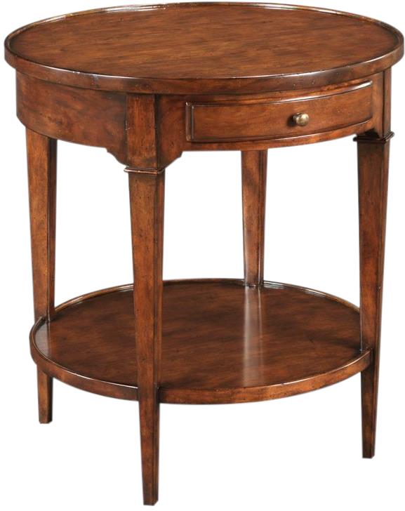 Lamp Table Woodbridge Marseilles French Style Round Bordeaux Cherry Drawer-Image 2