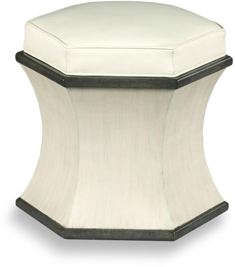 Ottoman Woodbridge Hexagonal Seat Charcoal Gray Accents-Image 2